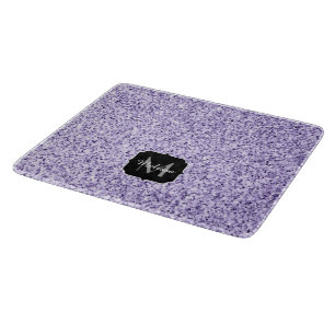 Ultraviolett lila Glitzer-Funkeln Monogramm Schneidebrett