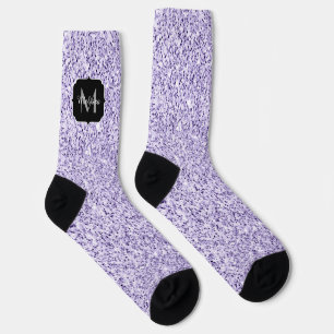 Ultraviolett lila Glitzer-Funkeln Monogramm Socken