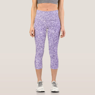 Ultraviolett-lila Glitzer-Glitzern Capri Leggings