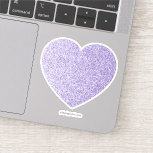 Ultraviolett lila Glitzer Glitzern Herz Aufkleber