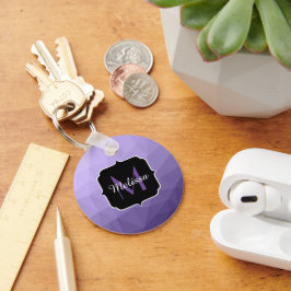 Ultraviolett-lila Maschenmuster Monogram Schlüsselanhänger