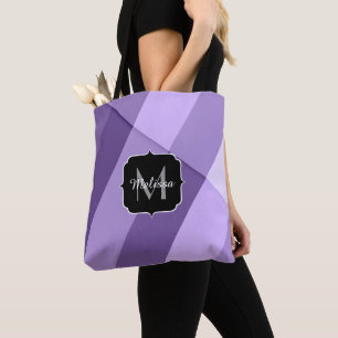 Ultraviolett-lila moderne Geometrielinien Monogram Tasche