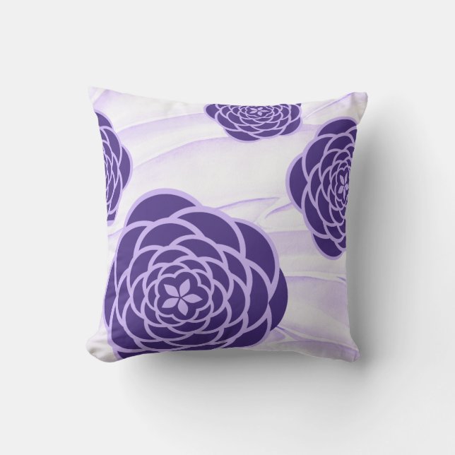Ultraviolett-Peongs auf weichem Lilac-Hintergrund Kissen (Vorderseite)