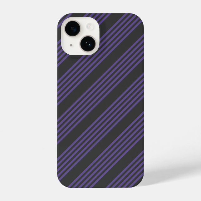 Ultraviolett- und Holzkohle-5-Streifen-Muster iPhone 14 Hülle (Rückseite)