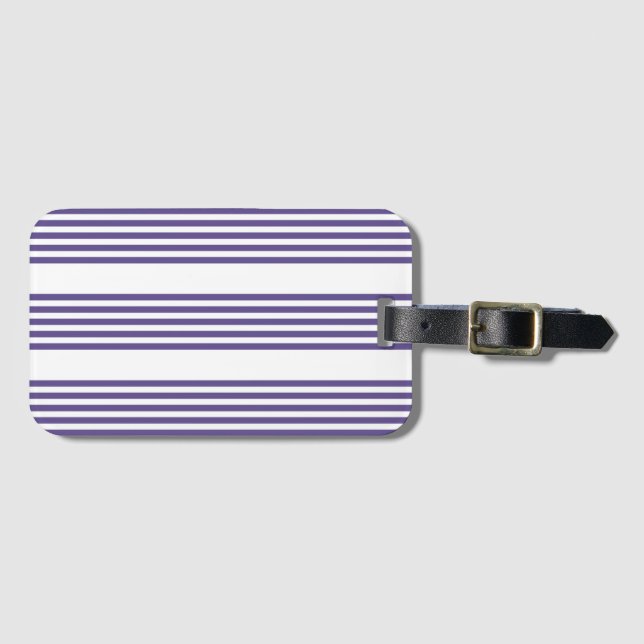 Ultraviolett und weiß, fünf Streifen Gepäckanhänger (Vorderseite (Horizontal))