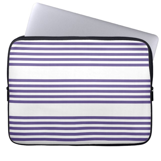 Ultraviolett und weiß, fünf Streifen Laptopschutzhülle (Vorderseite)