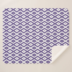 Ultraviolett-weißes Rautenmuster Sherpadecke