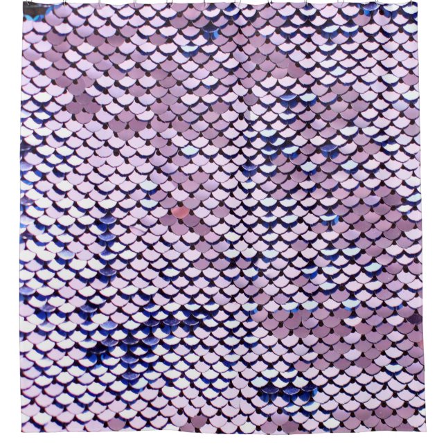 Ultraviolette, lebendige Sequenzer Glitzer glänzen Duschvorhang (Vorderseite)