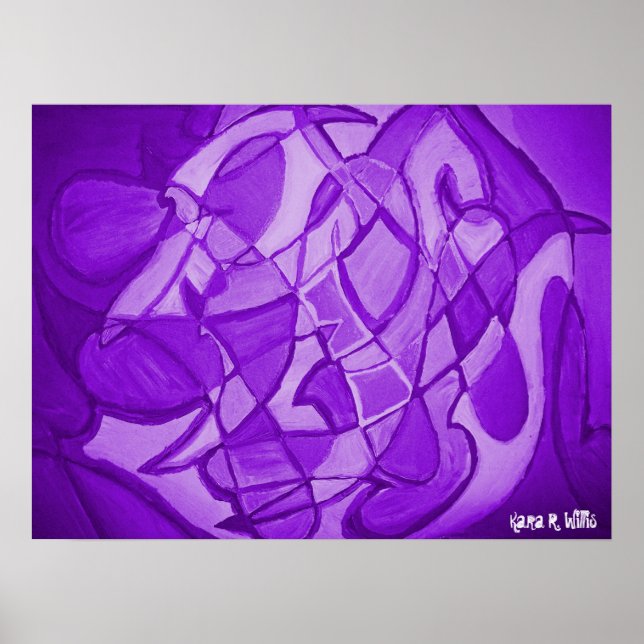 Ultraviolette moderne Abstrakte Kunst Poster (Vorne)