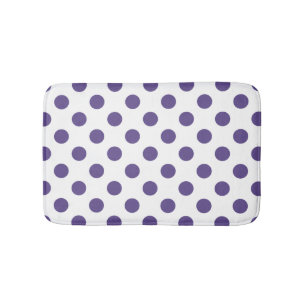 Ultraviolette Polka-Punkte auf weiß Badematte