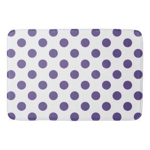 Ultraviolette Polka-Punkte auf weiß Badematte