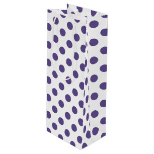 Ultraviolette Polka-Punkte auf weiß Geschenktüte Für Weinflaschen