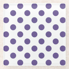 Ultraviolette Polka-Punkte auf weiß Glasuntersetzer