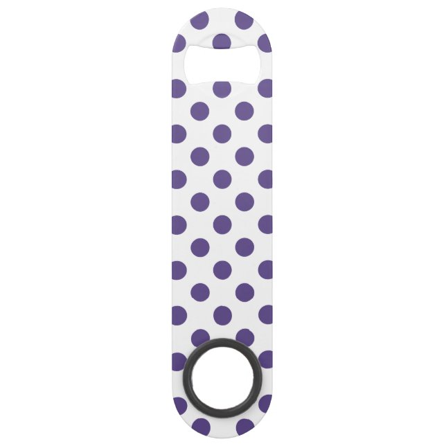 Ultraviolette Polka-Punkte auf weiß Speed Flaschenöffner (Vorderseite)