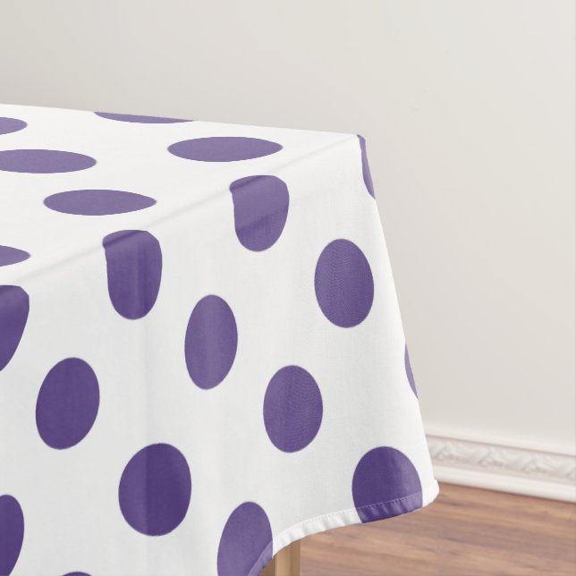 Ultraviolette Polka-Punkte auf weiß Tischdecke (Beispiel)