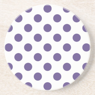 Ultraviolette Polka-Punkte auf weiß Untersetzer