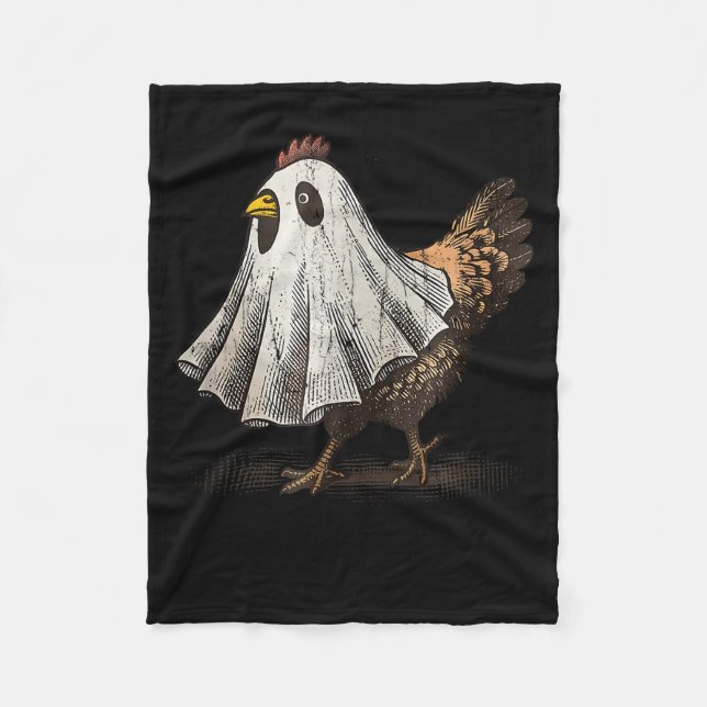 Ultrygeist Chicken, Chicken Ghost, Funny Halloween Fleecedecke (Vorderseite)