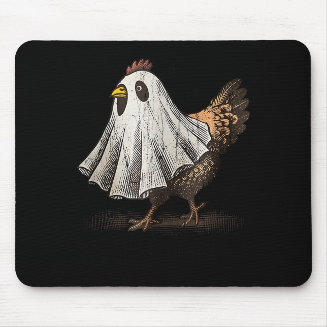 Ultrygeist Chicken, Chicken Ghost, Funny Halloween Mousepad (Vorne)