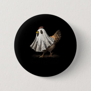 Ultrygeist Huhn, Hühner-Geist, Lustiges Halloween Button