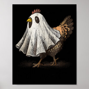 Ultrygeist-Huhn, Hühner-Geist, Lustiges Halloween Poster