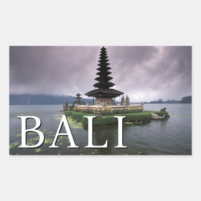 Ulun Danu Temple | Bali, Indonesien Rechteckiger Aufkleber (Vorderseite)