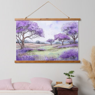 Ulupalakua Jacaranda-Bäume Wandteppich Mit Holzrahmen