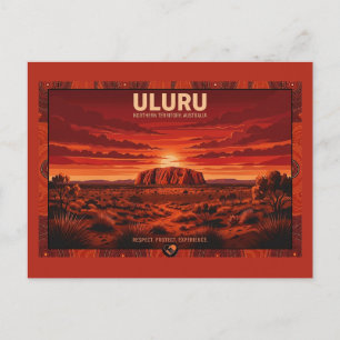 Uluru Australien Reiseplakat - Northern Territory Postkarte