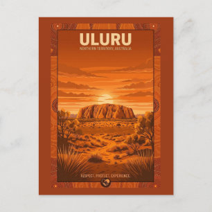 Uluru Australien Reiseplakat Postkarte