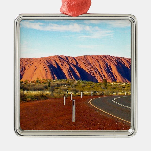 Uluru/Ayers Felsen - Australien Silbernes Ornament (Vorne)