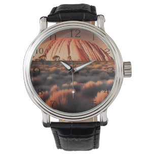 Uluru "Ayers Rock" Australia Oil Paint, Armbanduhr