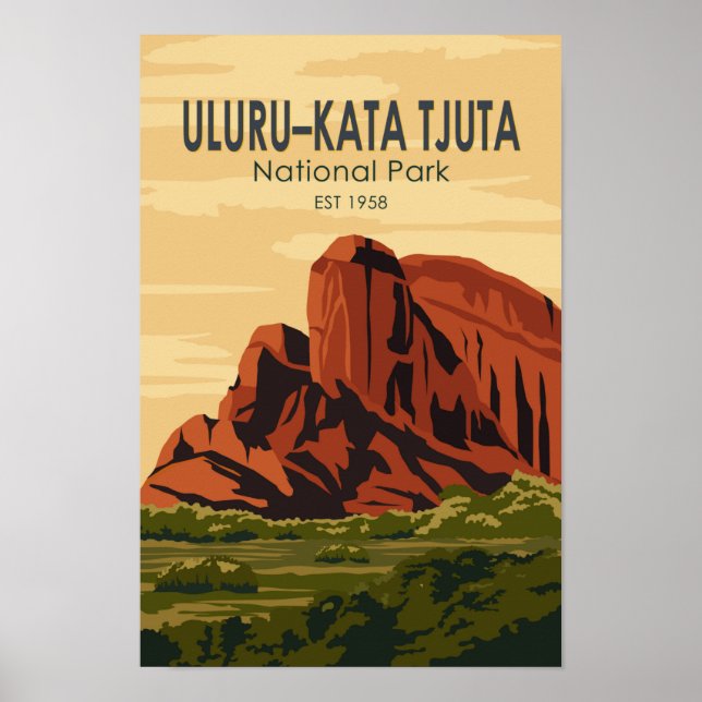 Uluru-Kata Tjuta Nationalpark Australien Vintag Poster (Vorne)