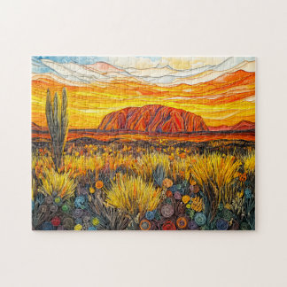 Uluru-Outback-Landschaft im Quilling-Stil