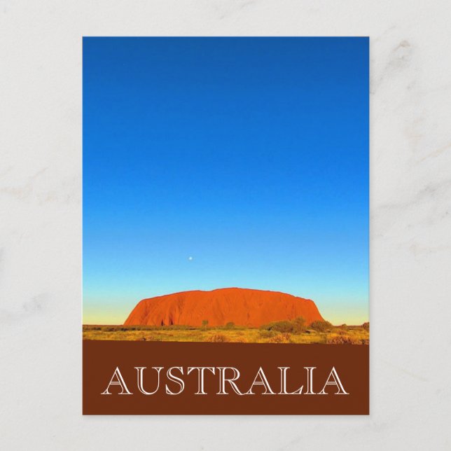 Uluru-Sonnenuntergang blau Postkarte (Vorderseite)