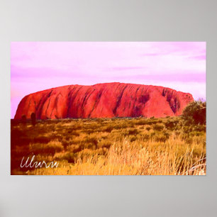 Uluru Sonnenuntergang Mittelaustralien Poster