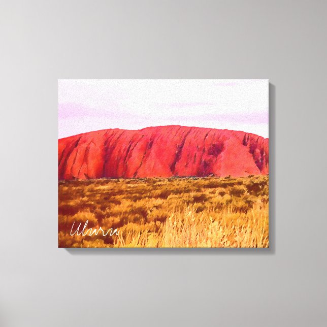 Uluru Sonnenuntergang Zentralaustralien Reise Leinwanddruck (Vorderseite)
