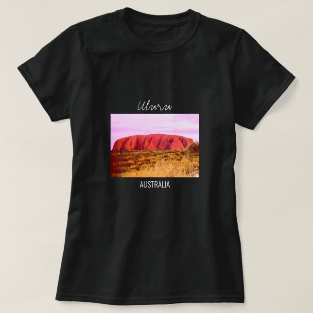 Uluru Sonnenuntergang Zentralaustralien Reise T-Shirt (Design vorne)