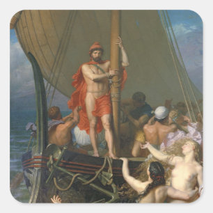 Ulysses und die Sirenen Quadratischer Aufkleber