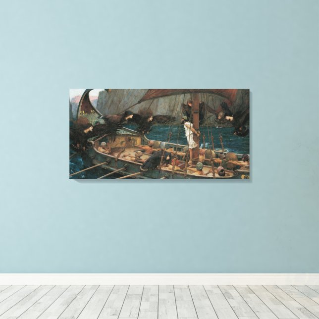 Ulysses und die Sirens von John William Waterhouse Leinwanddruck (Insitu (Holzboden))