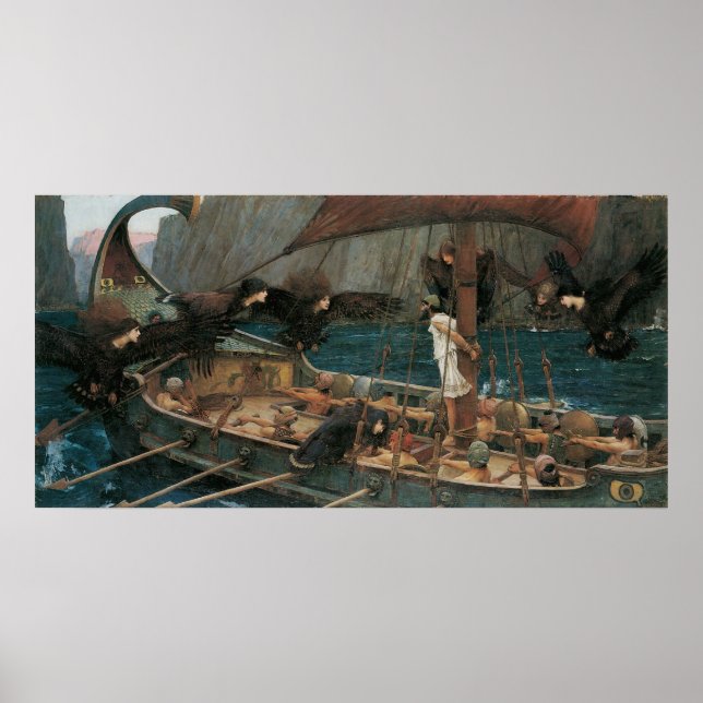 Ulysses und die Sirens von John William Waterhouse Poster (Vorne)