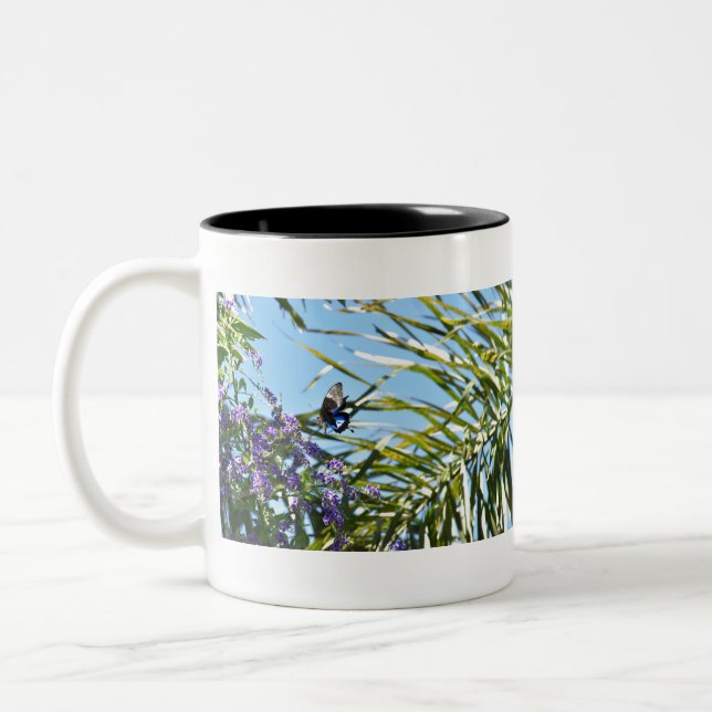 Ulysseschmetterling im Flug Australien Zweifarbige Tasse (Links)