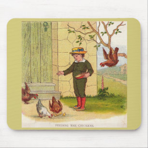 Um 1900 Fütterte die Hühner Mousepad