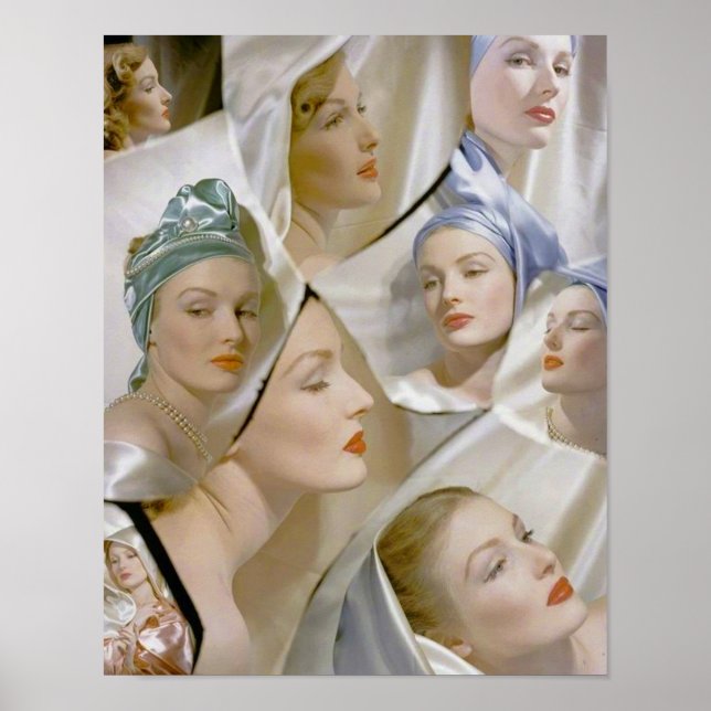 Um 1940 drucken schöne Frauen Poster (Vorne)