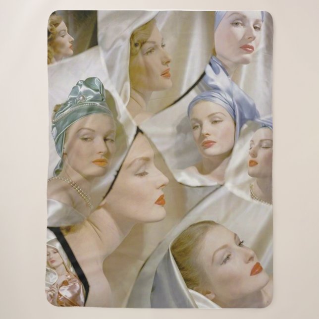 Um 1940 drucken schöne Frauen Sherpadecke (Vorderseite)