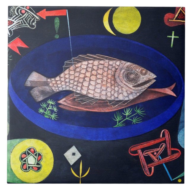 Um den Fisch herum, Paul Klee Fliese (Vorderseite)