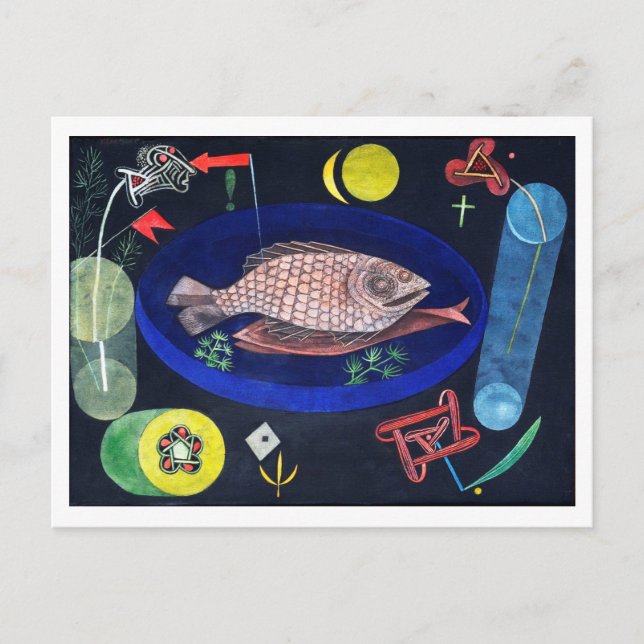 Um den Fisch herum, Paul Klee Postkarte (Vorderseite)