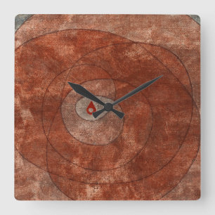Um den Kern, 1935 von Paul Klee Quadratische Wanduhr