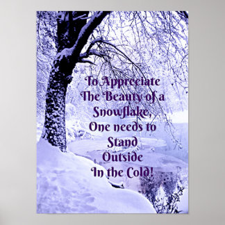 Um die Schönheit einer Schneeflocke zu schätzen Poster