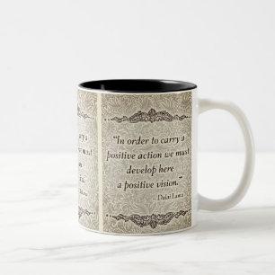 Um ein positives - positives Zitat Zweifarbige Tasse