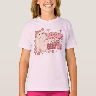Um eine Bauchmassage bettelnde lustige Katze Süß T-Shirt