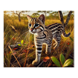 Um gato-do-mato no Pantanal. Poster